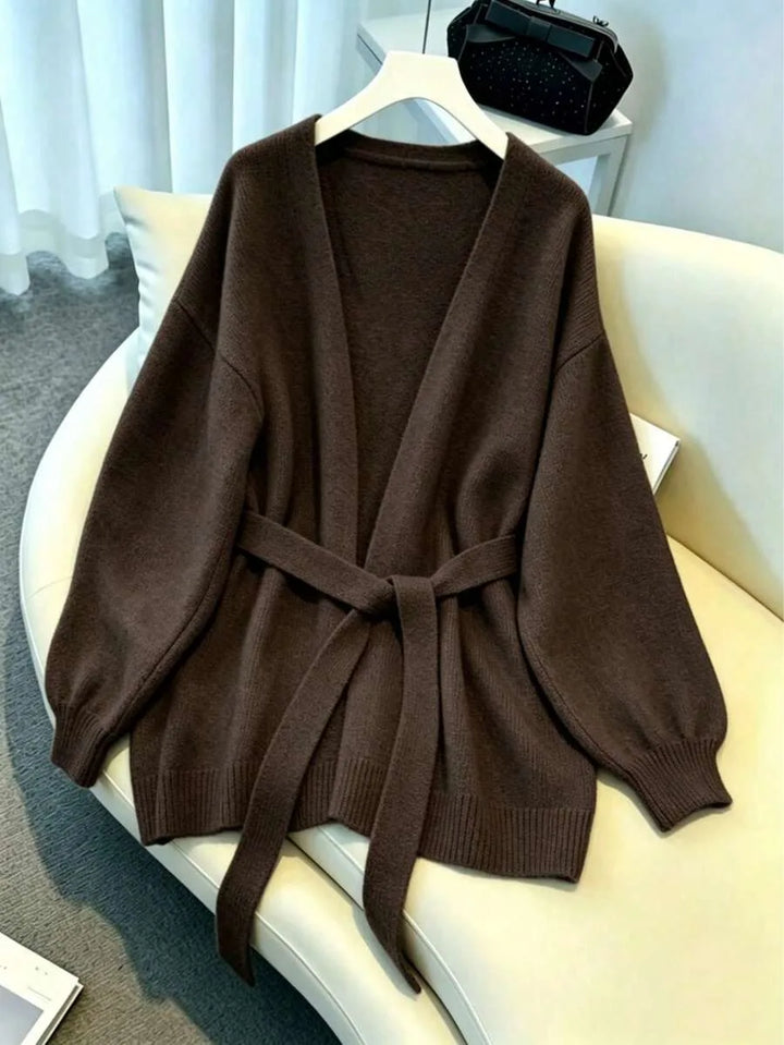 Oversized cardigan met riem