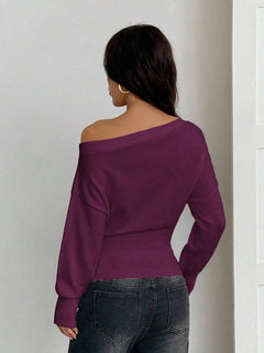 Oversized trui met asymmetrische hals