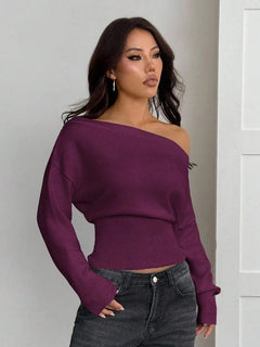 Oversized trui met asymmetrische hals