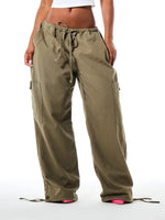Wide leg cargo pants