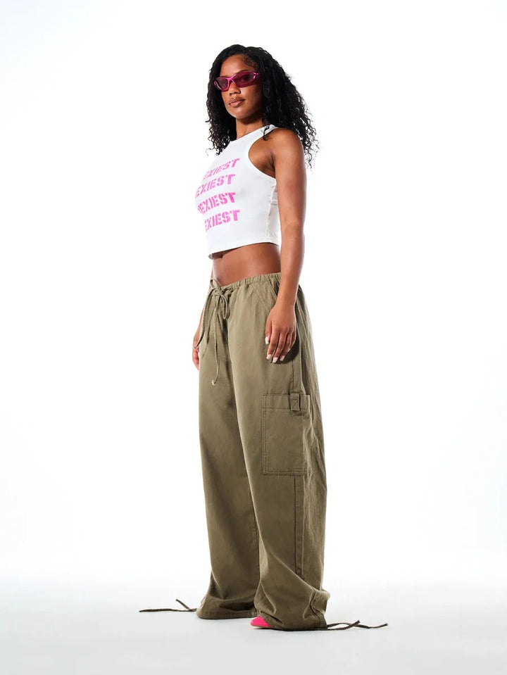Wide leg cargo pants