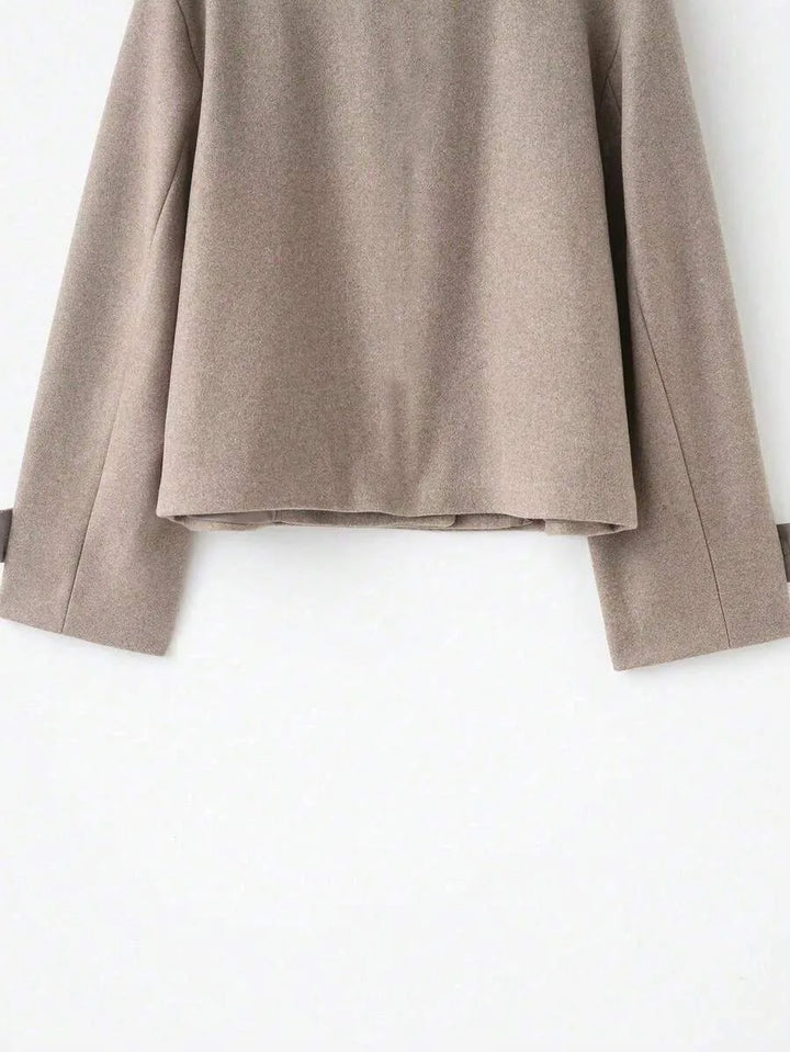 Korte khaki jas met opstaande kraag