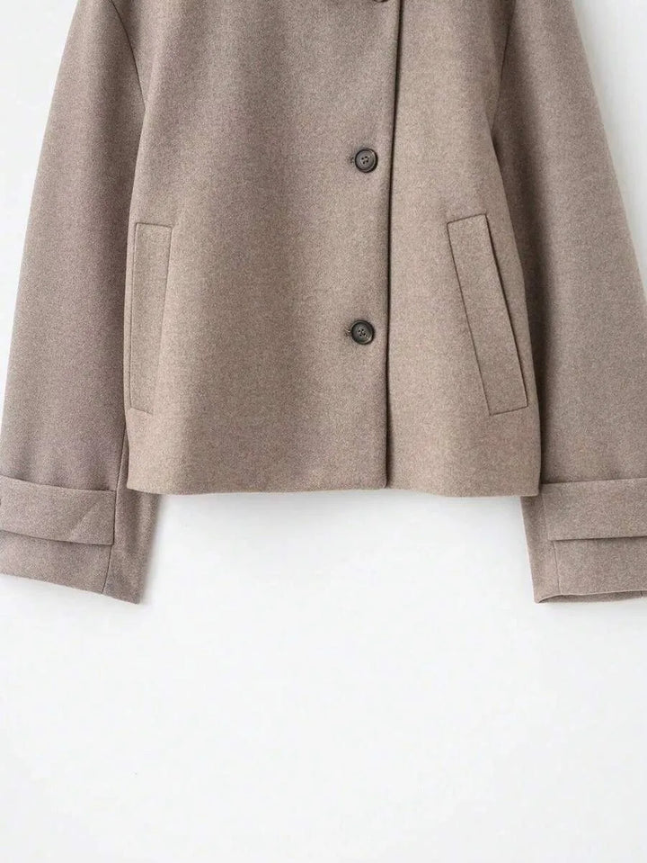 Korte khaki jas met opstaande kraag
