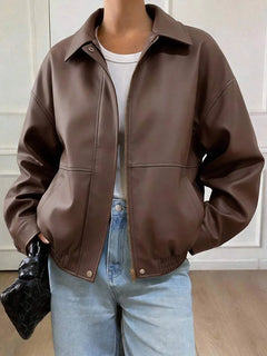 Oversized jas met rits