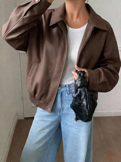 Oversized jas met rits