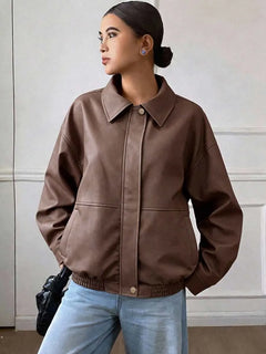 Oversized jas met rits