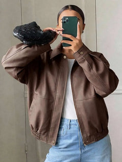 Oversized jas met rits