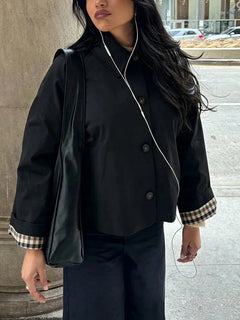 Jacket met knopen en ruit