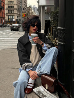 Jacket met knopen en ruit