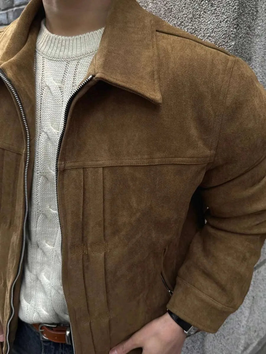 Bomberjack van bruin suede