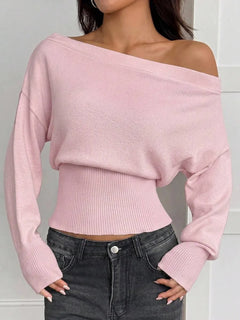 Oversized trui met asymmetrische hals