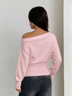 Oversized trui met asymmetrische hals