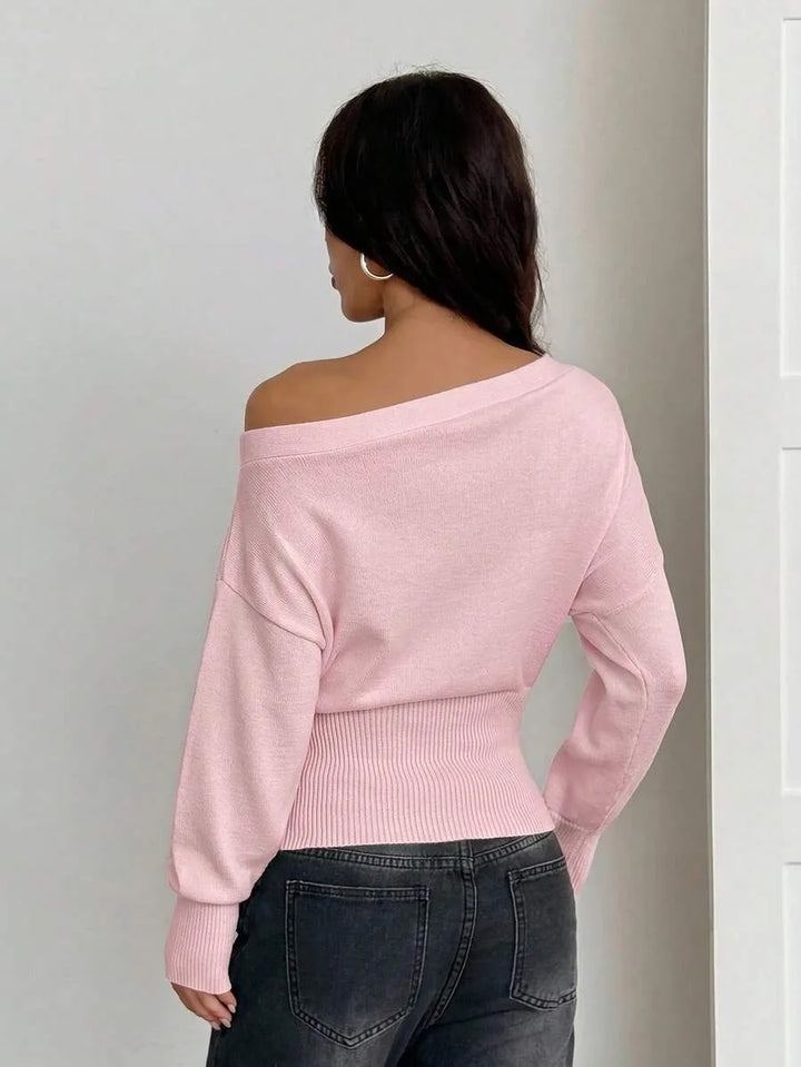 Oversized trui met asymmetrische hals