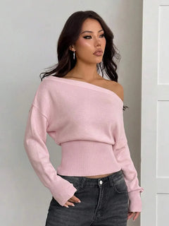 Oversized trui met asymmetrische hals