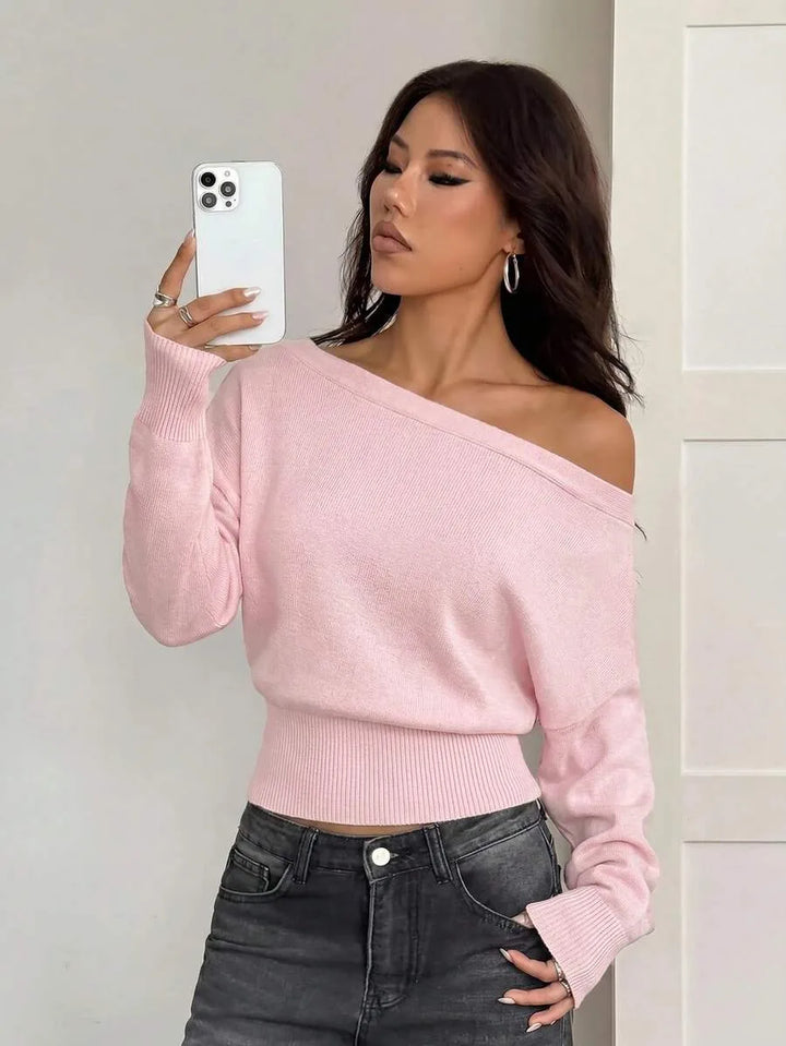 Oversized trui met asymmetrische hals