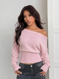 Oversized trui met asymmetrische hals
