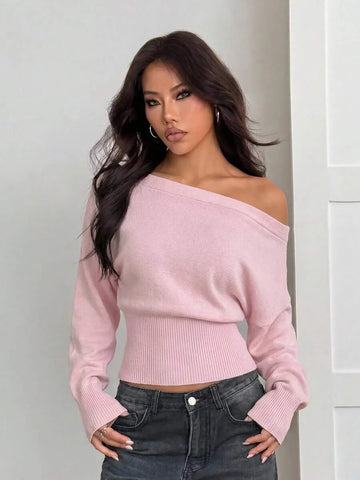 Oversized trui met asymmetrische hals