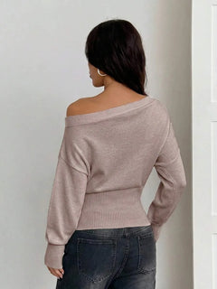 Oversized trui met asymmetrische hals