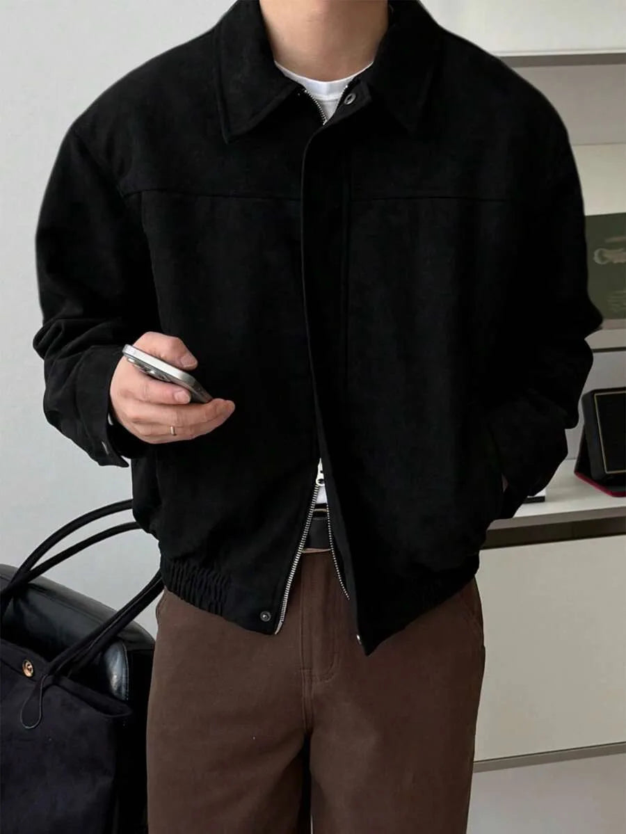 Bomberjack van bruin suede