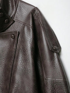 Oversized bomberjack met mandarin kraag