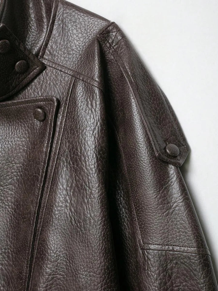Oversized bomberjack met mandarin kraag