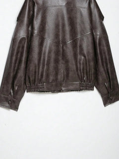 Oversized bomberjack met mandarin kraag