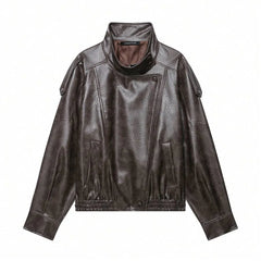 Oversized bomberjack met mandarin kraag