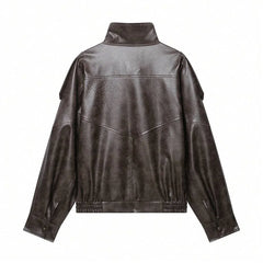 Oversized bomberjack met mandarin kraag
