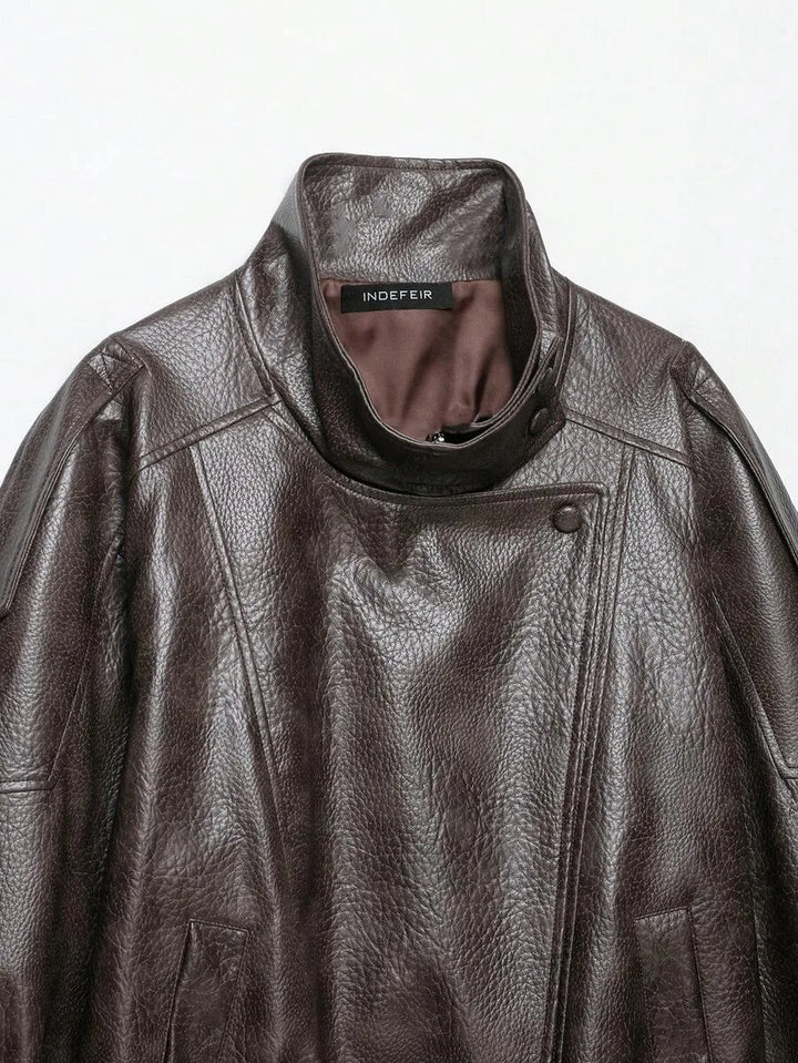 Oversized bomberjack met mandarin kraag