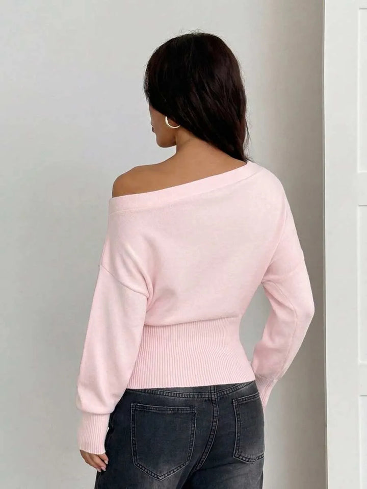 Oversized trui met asymmetrische hals