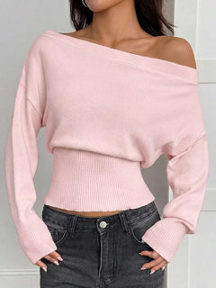 Oversized trui met asymmetrische hals