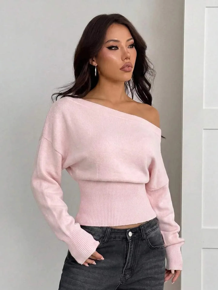 Oversized trui met asymmetrische hals