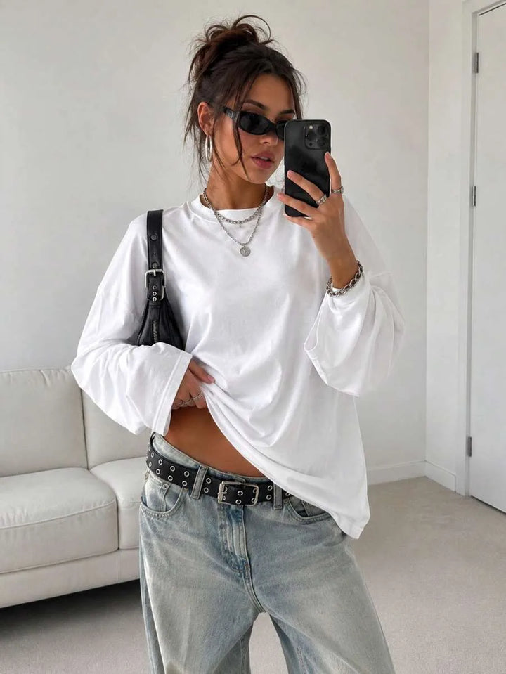 Oversized T-shirt met lange mouwen
