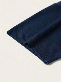 Knit polo shirt met half-zip