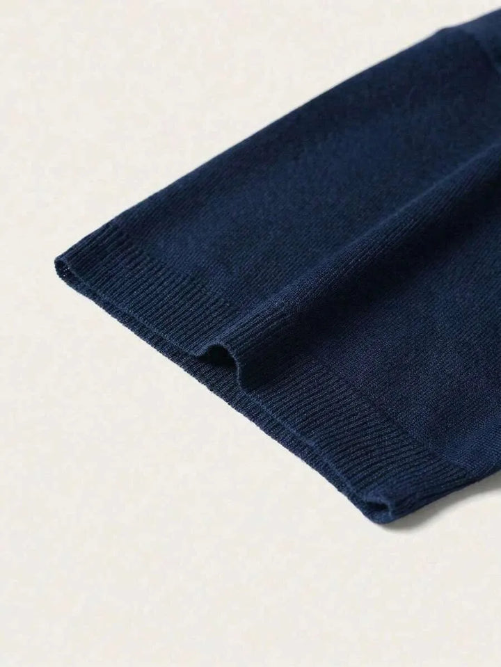 Knit polo shirt met half-zip