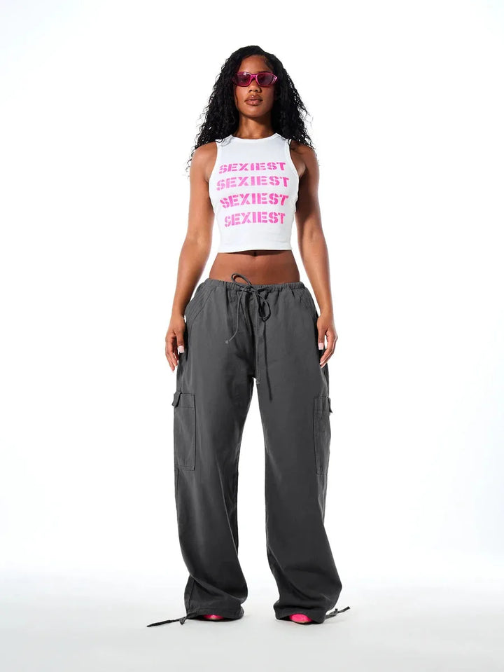 Wide leg cargo pants