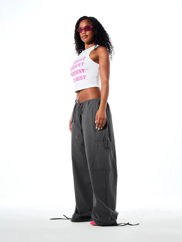 Wide leg cargo pants