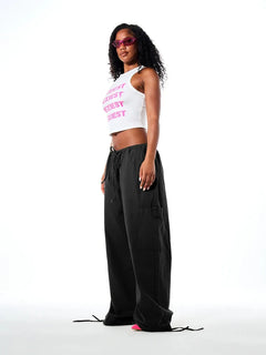 Wide leg cargo pants