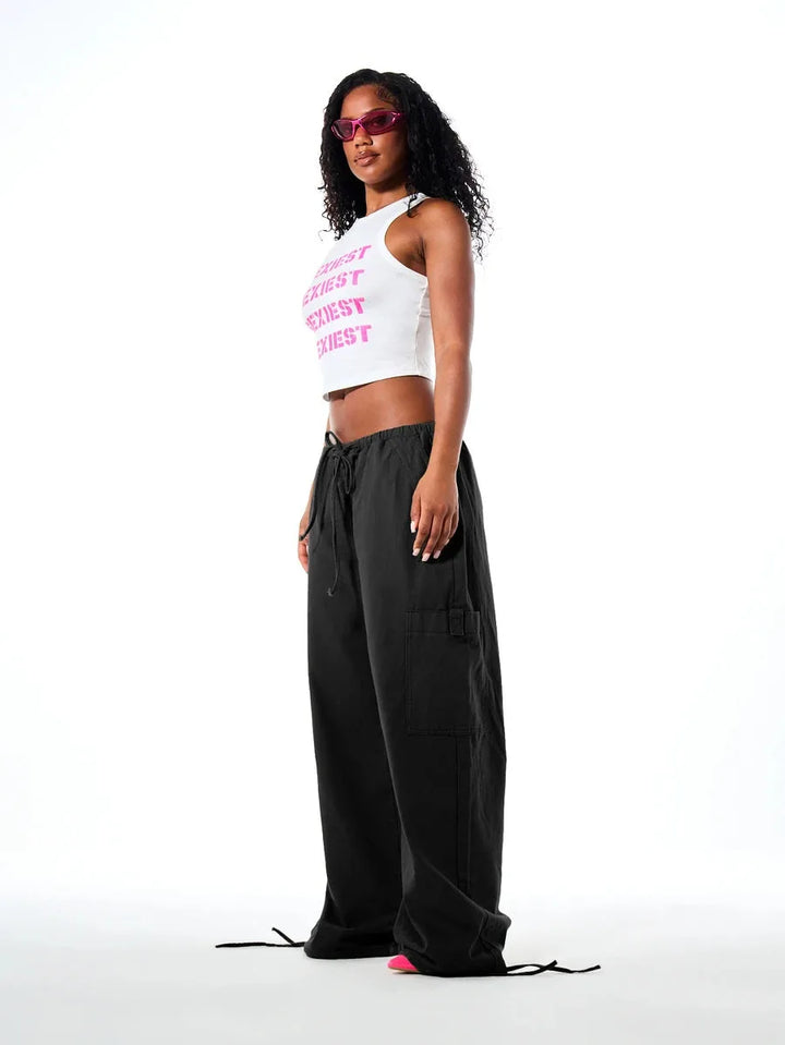 Wide leg cargo pants