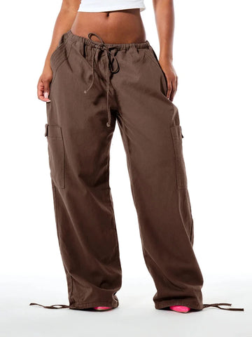 Wide leg cargo pants