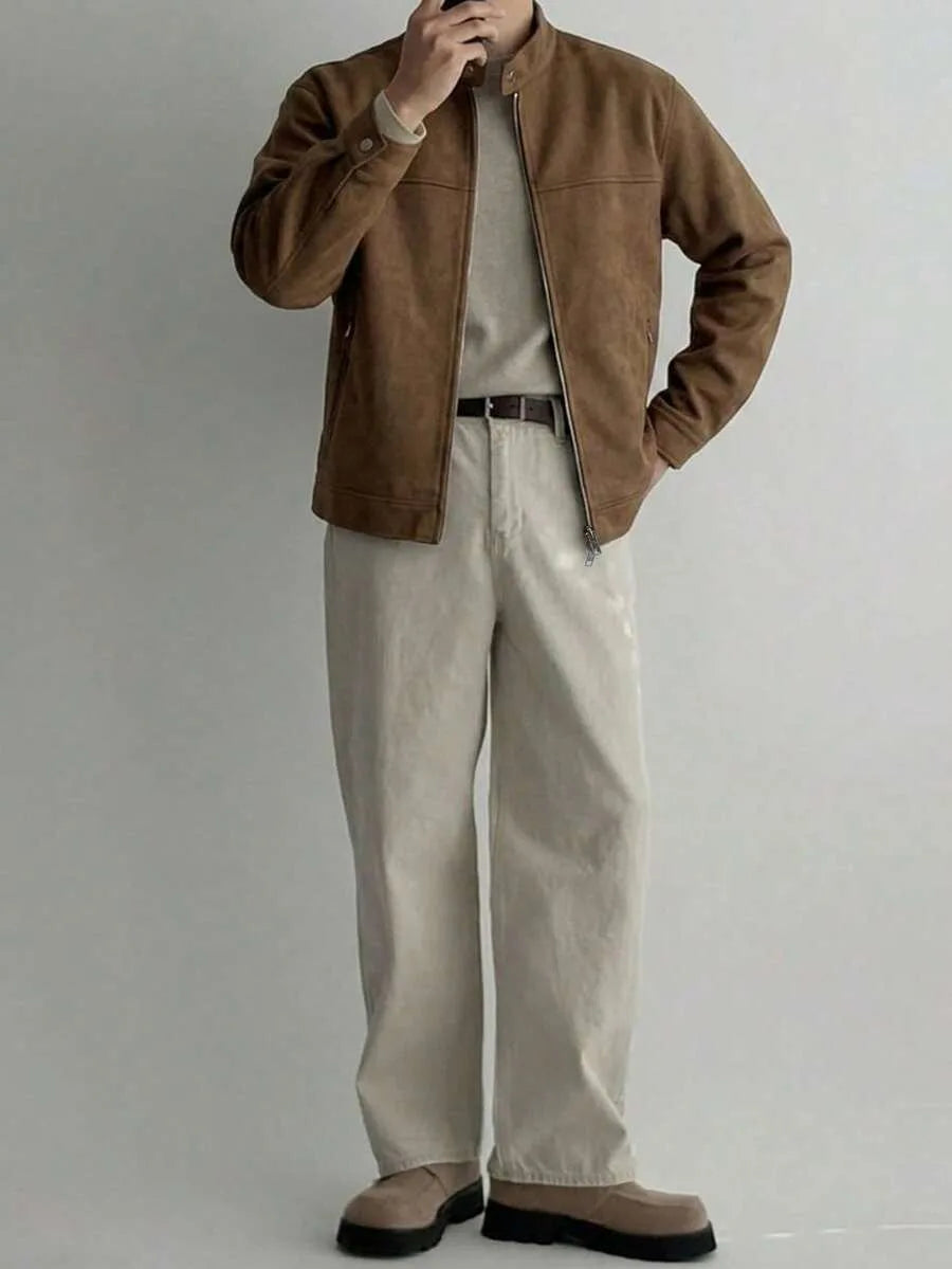 Bomberjack van bruin suede