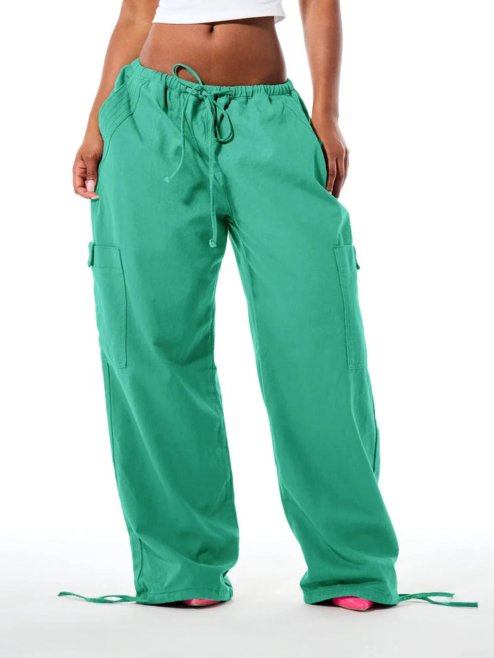 Wide leg cargo pants