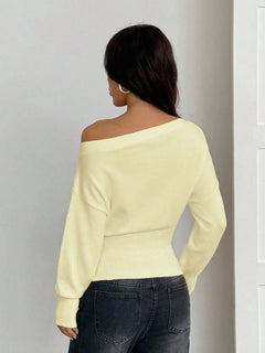 Oversized trui met asymmetrische hals