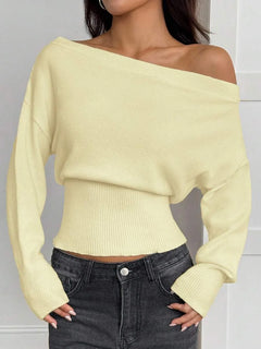 Oversized trui met asymmetrische hals