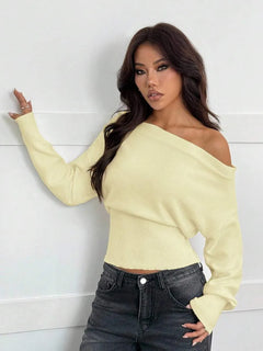 Oversized trui met asymmetrische hals