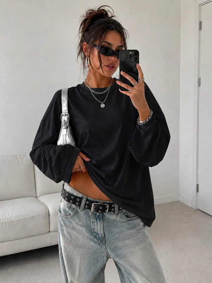 Oversized T-shirt met lange mouwen
