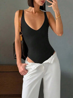 Bodysuit met diepe V-hals