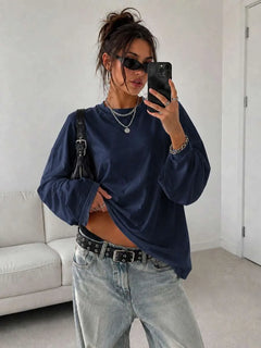 Oversized T-shirt met lange mouwen