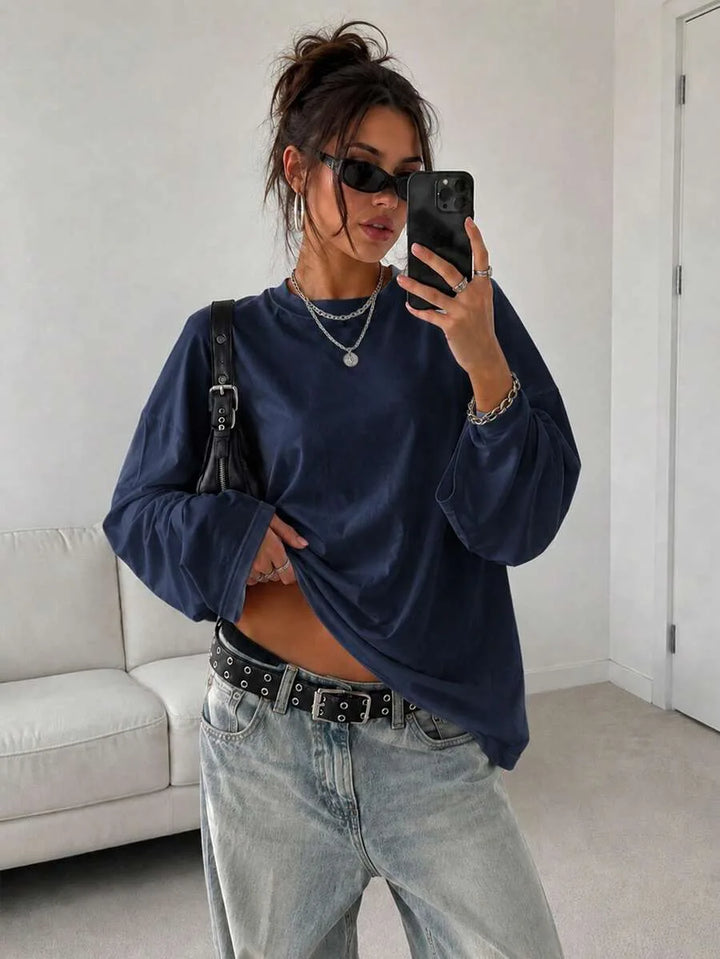 Oversized T-shirt met lange mouwen