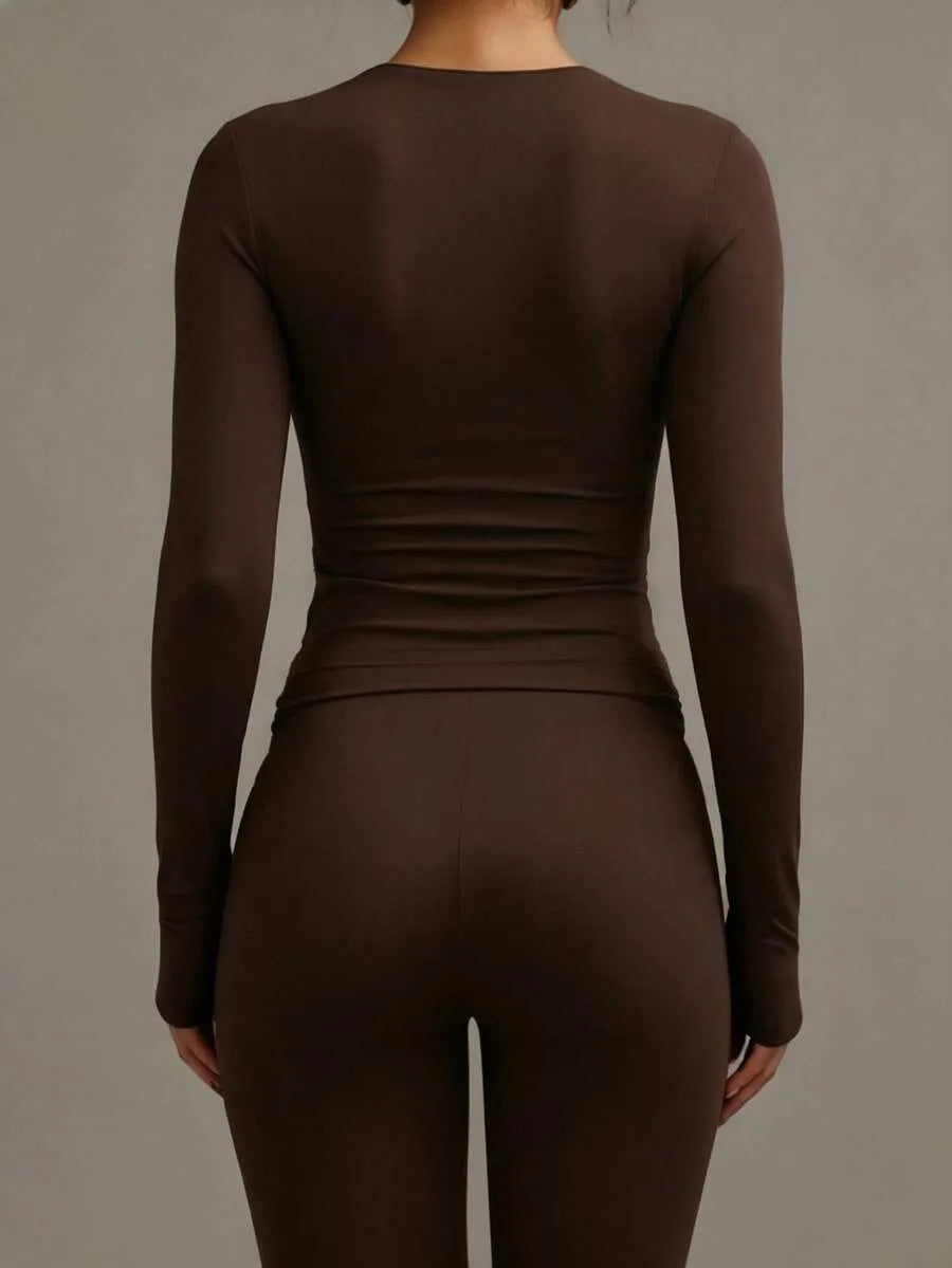 Slim fit T-shirt met lange mouwen